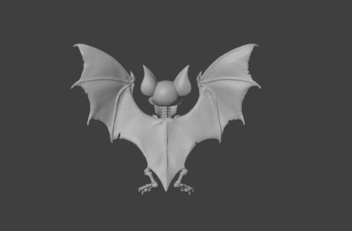 Skeletal Bat Demon Low-poly 3D model_18