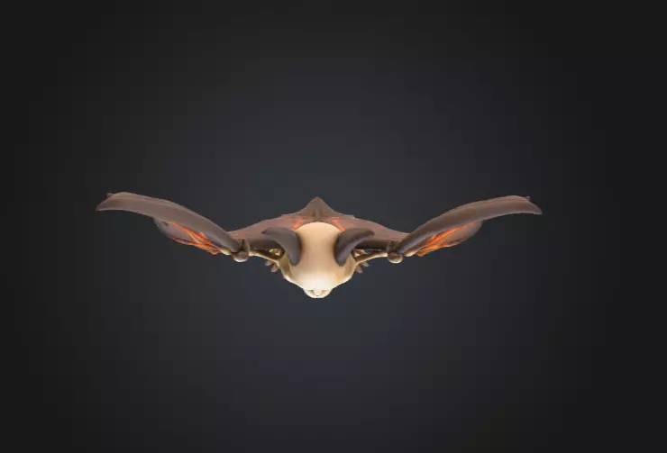 Skeletal Bat Demon Low-poly 3D model_14