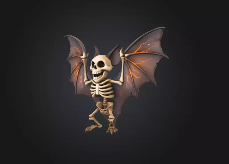 Skeletal Bat Demon Low-poly 3D model_13