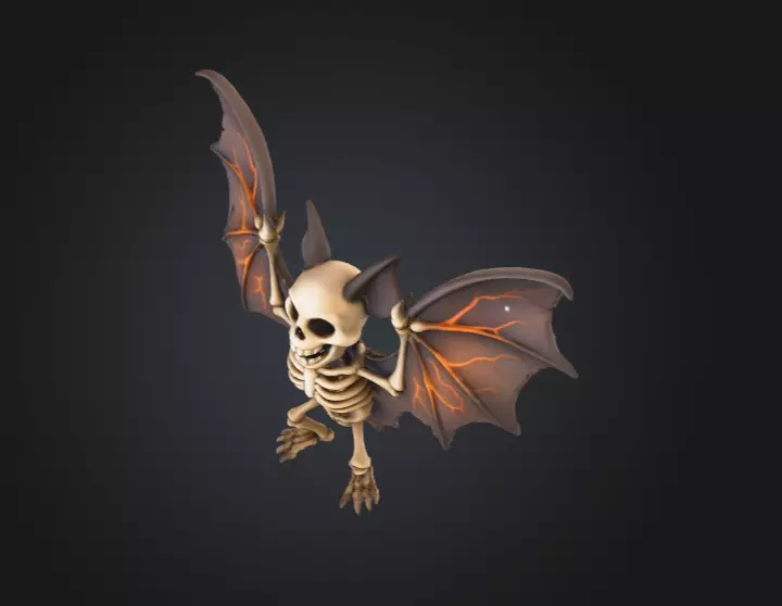 Skeletal Bat Demon Low-poly 3D model_6