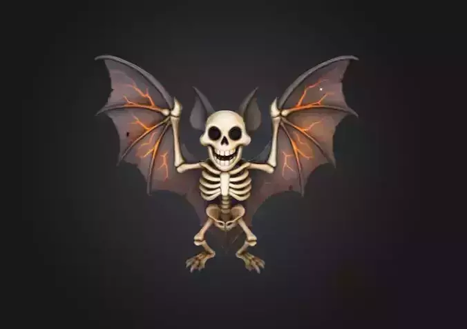 Skeletal Bat Demon Low-poly 3D model Skeletal Bat Demon Low-poly 3D model