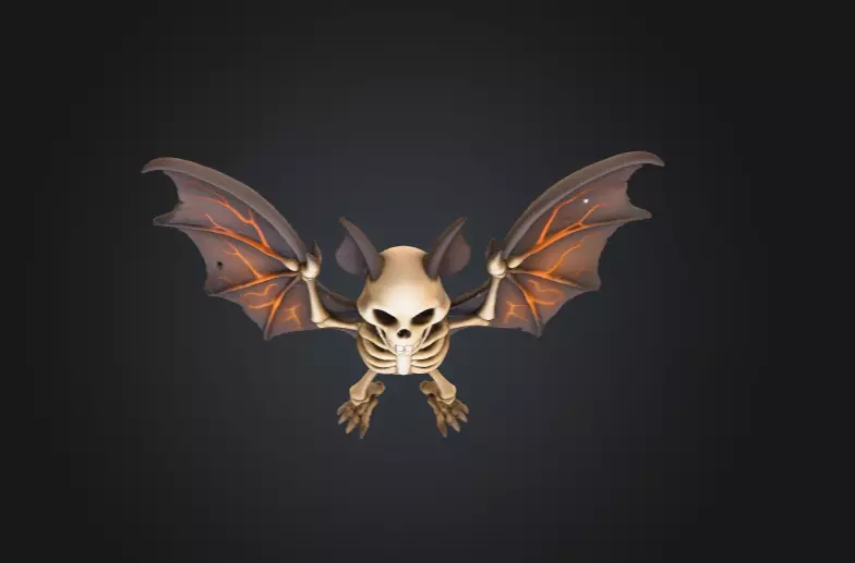 Skeletal Bat Demon Low-poly 3D model_10