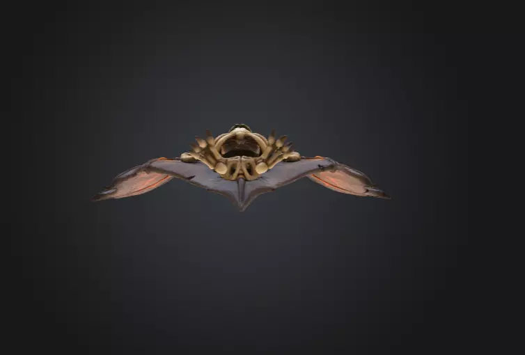 Skeletal Bat Demon Low-poly 3D model_3