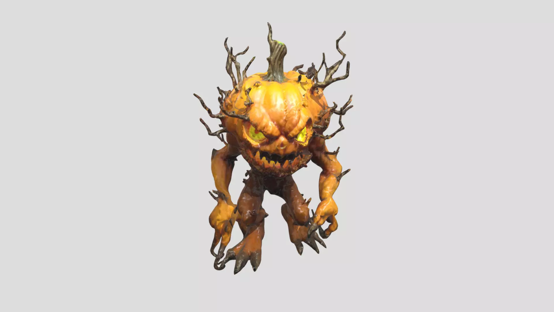 Pumpkin Demon Low-poly 3D model_0