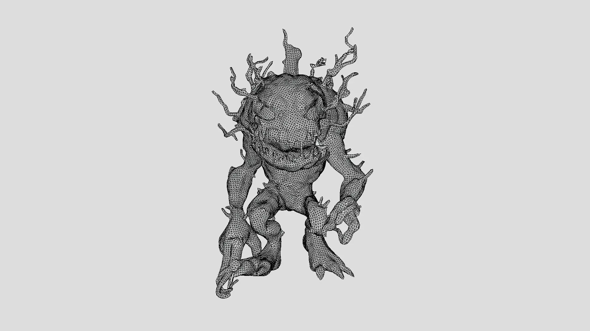 Pumpkin Demon Low-poly 3D model_5