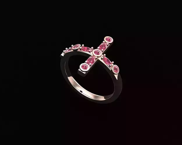 The Ruby Radiance Cross Ring
