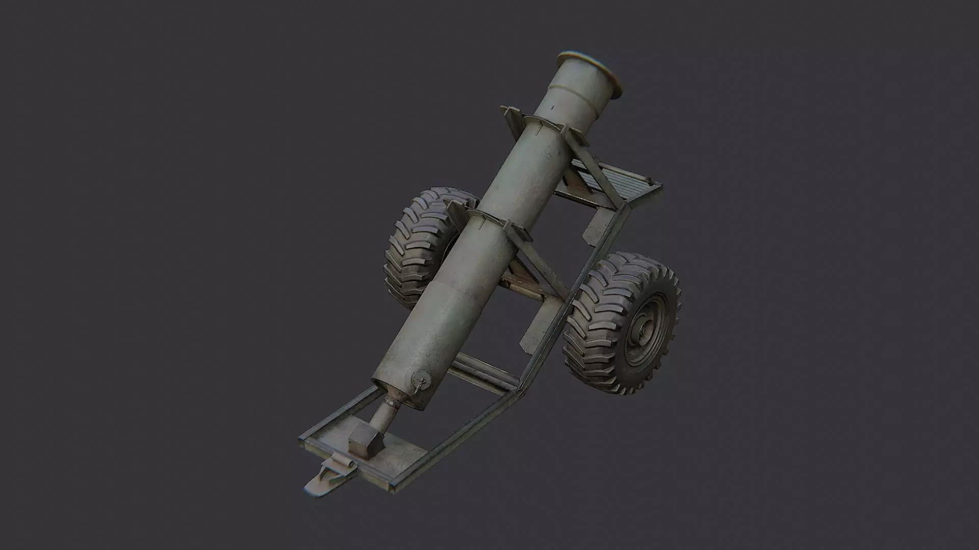 Propane Cannon on Wheeled Carriage Low-poly 3D model_3