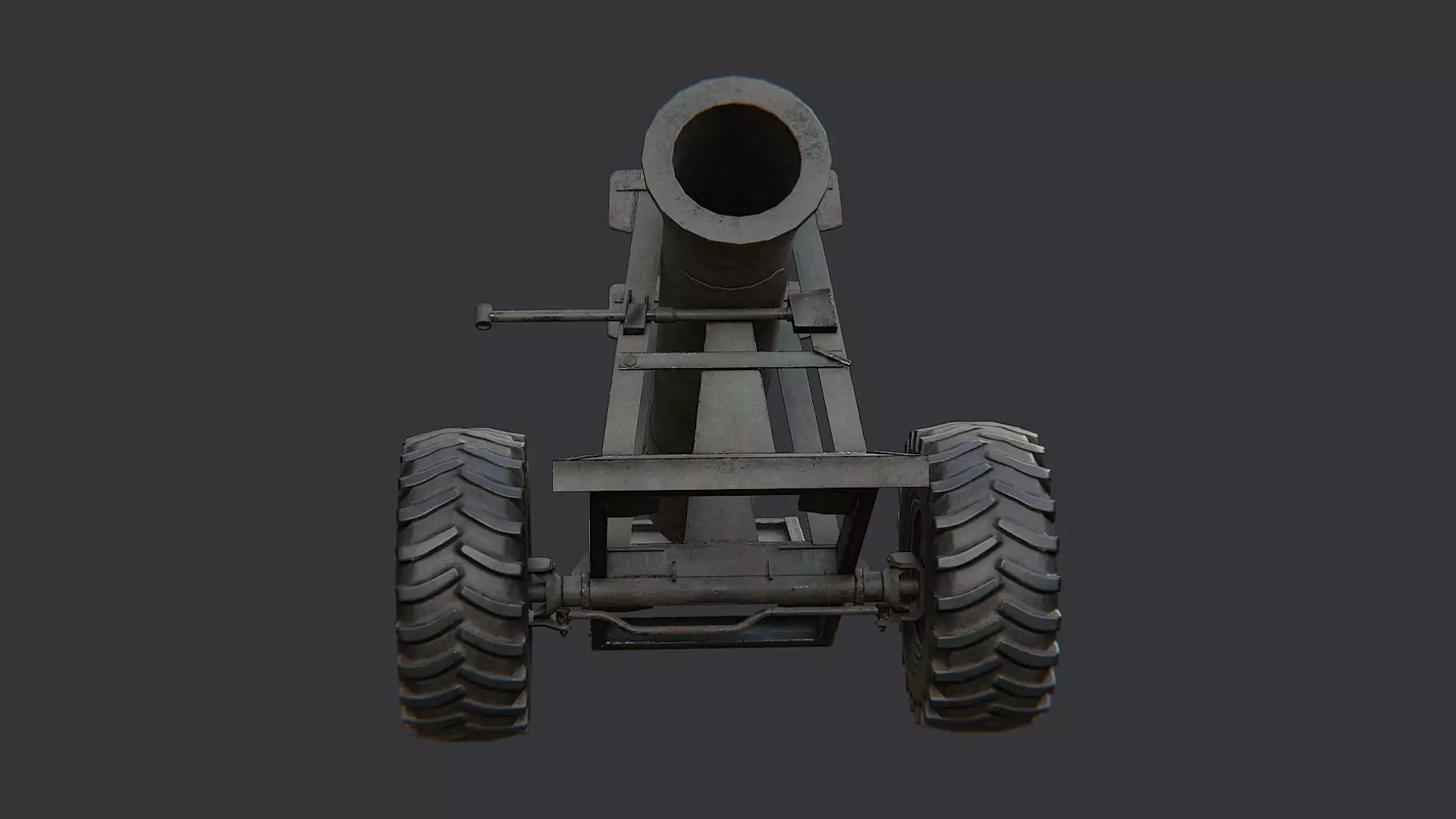 Propane Cannon on Wheeled Carriage Low-poly 3D model_1