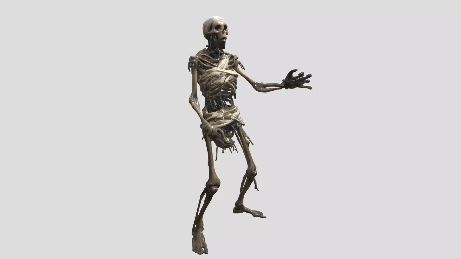 Skeleton Warrior - Rigged Fantasy Creature Low-poly 3D model_1