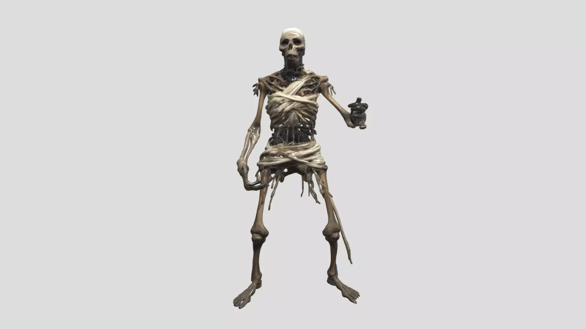 Skeleton Warrior - Rigged Fantasy Creature Low-poly 3D model_0