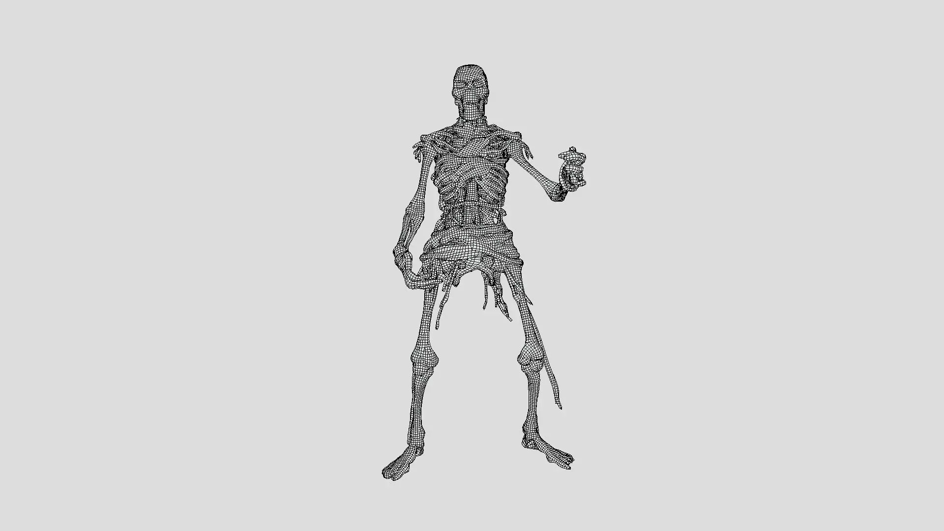 Skeleton Warrior - Rigged Fantasy Creature Low-poly 3D model_5