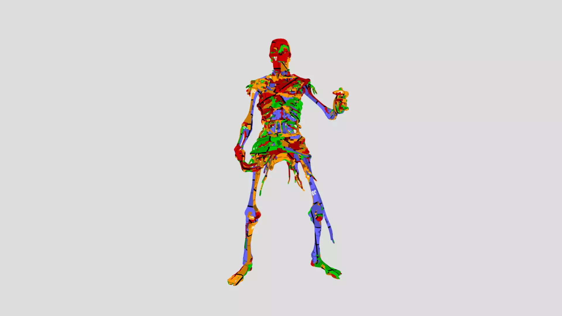 Skeleton Warrior - Rigged Fantasy Creature Low-poly 3D model_8