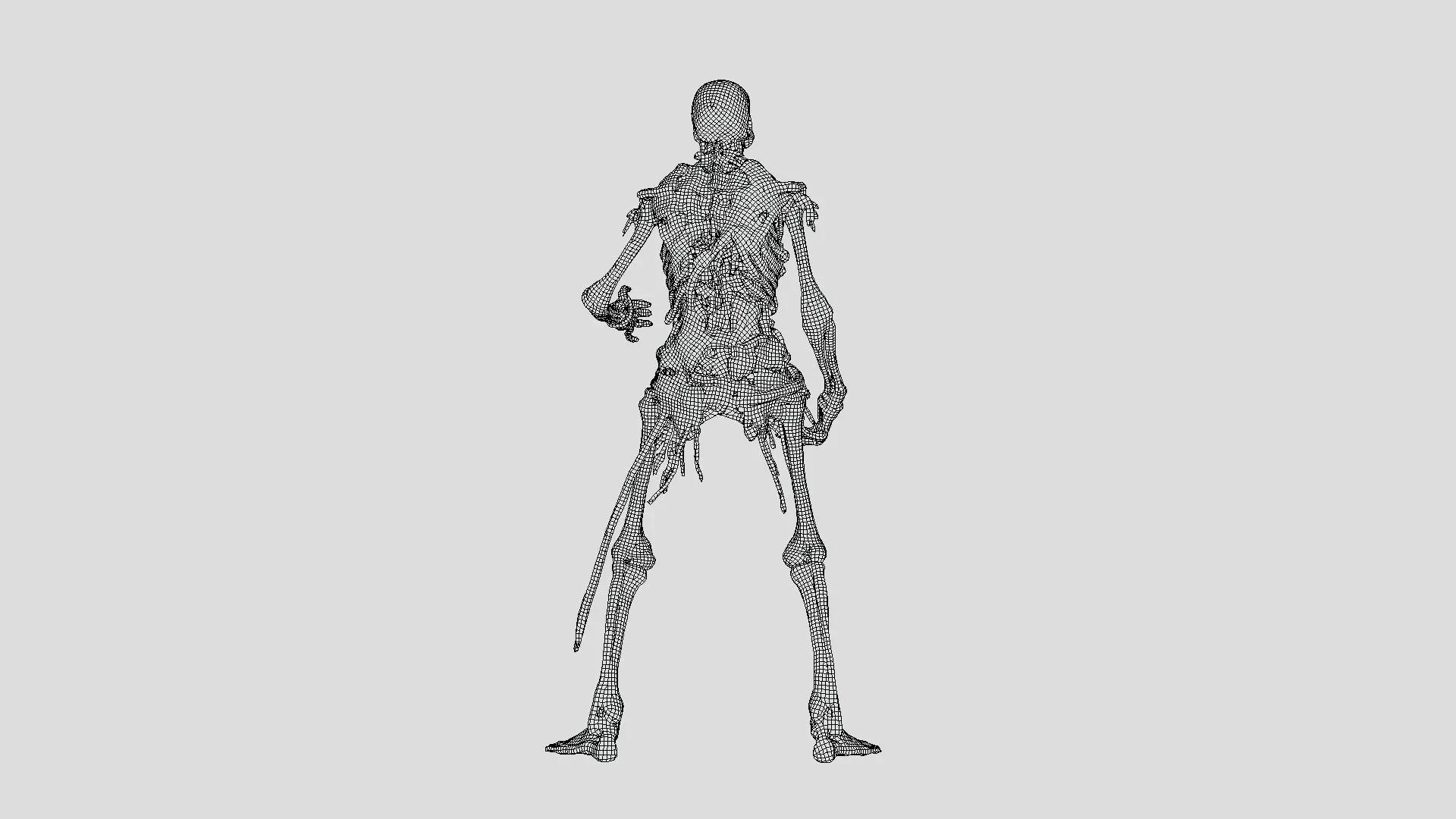Skeleton Warrior - Rigged Fantasy Creature Low-poly 3D model_7