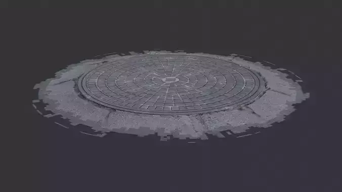 Circular Manhole Cover with Concentric Rings