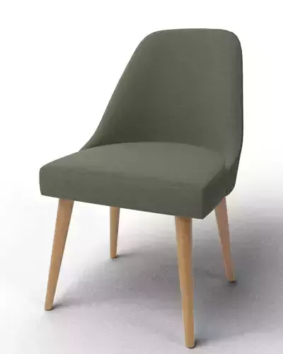 Mid Century Upholstered Olive Fabric Dining Chair