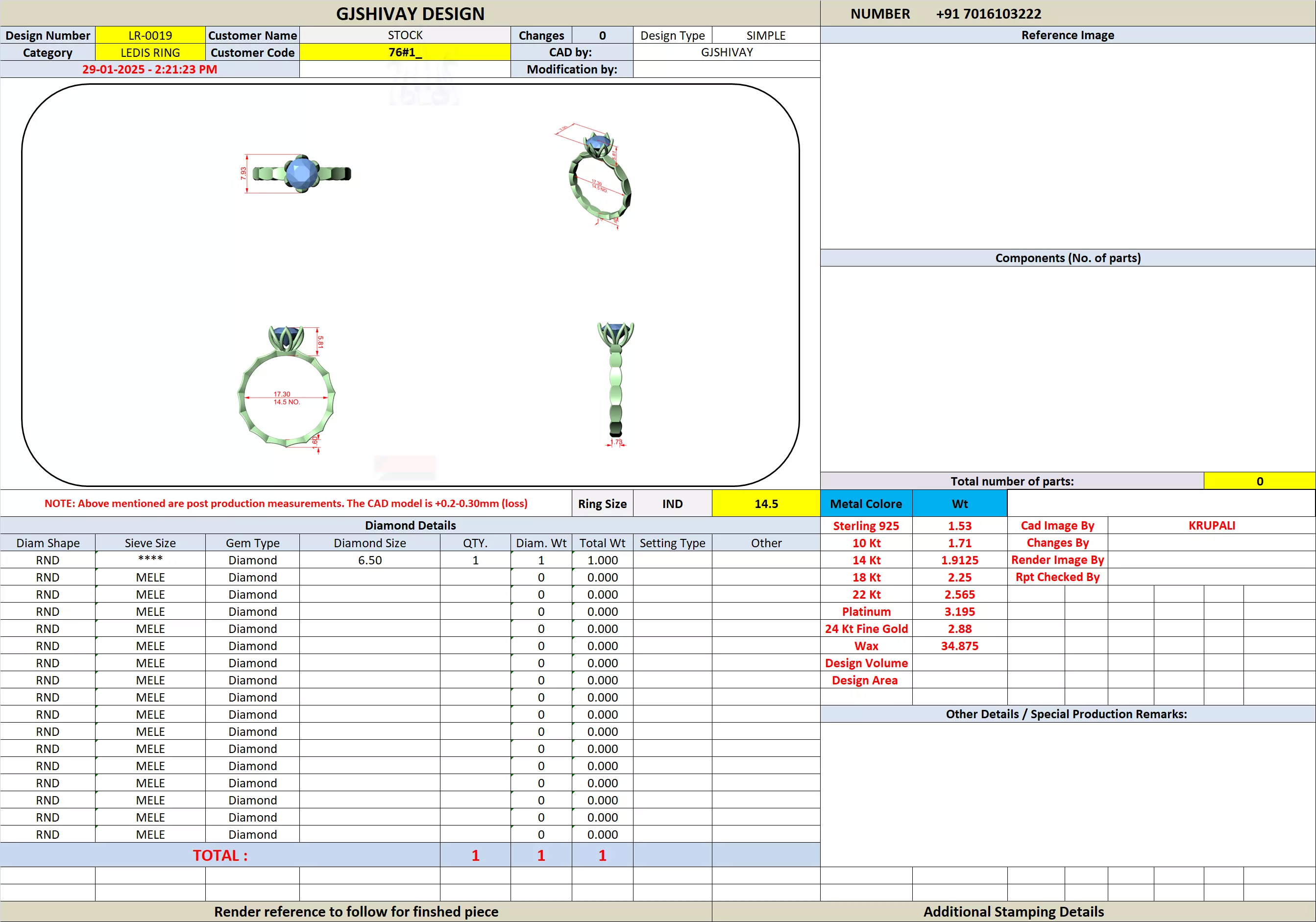 Round Diamond Solitaire Ring 3D print model_8