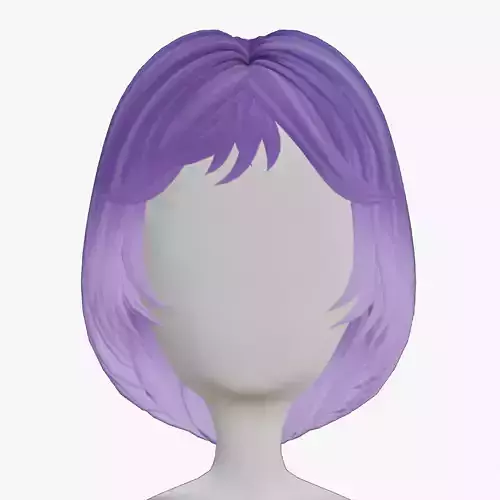 Soft Gradient Anime Girl Bob Hairstyle