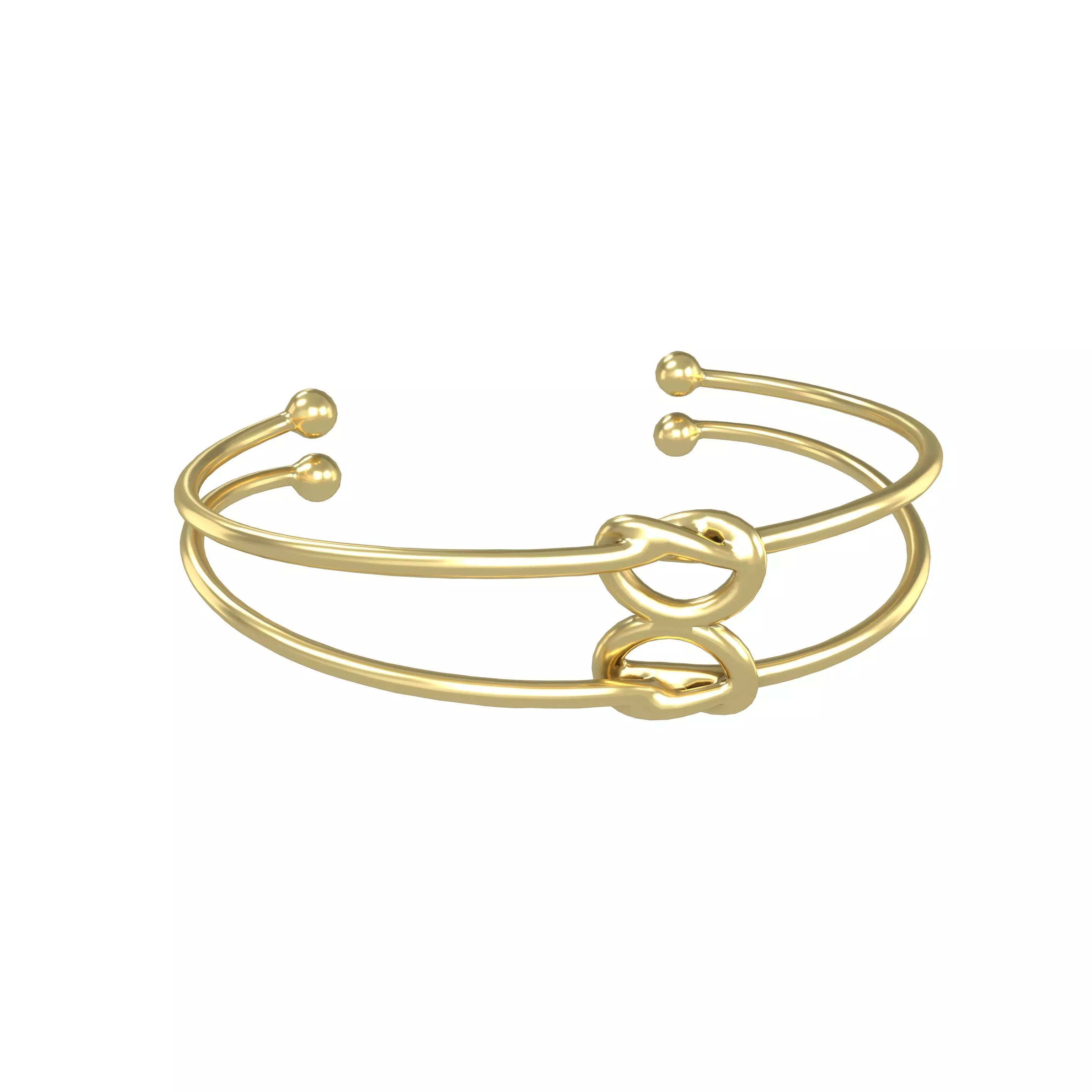 Heart Shape Cuff Bracelets v1 001 Low-poly 3D model