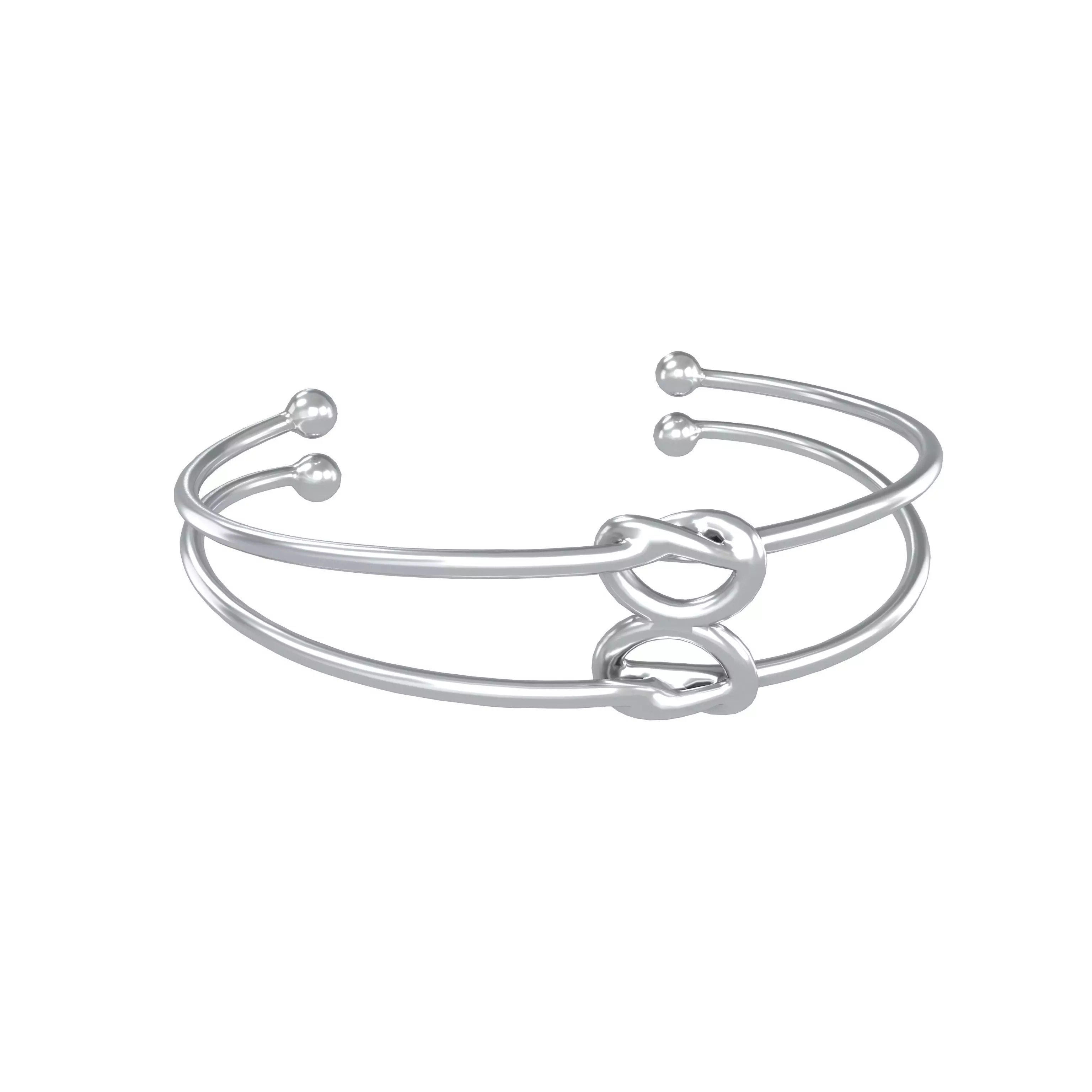 Heart Shape Cuff Bracelets v1 002 Low-poly 3D model