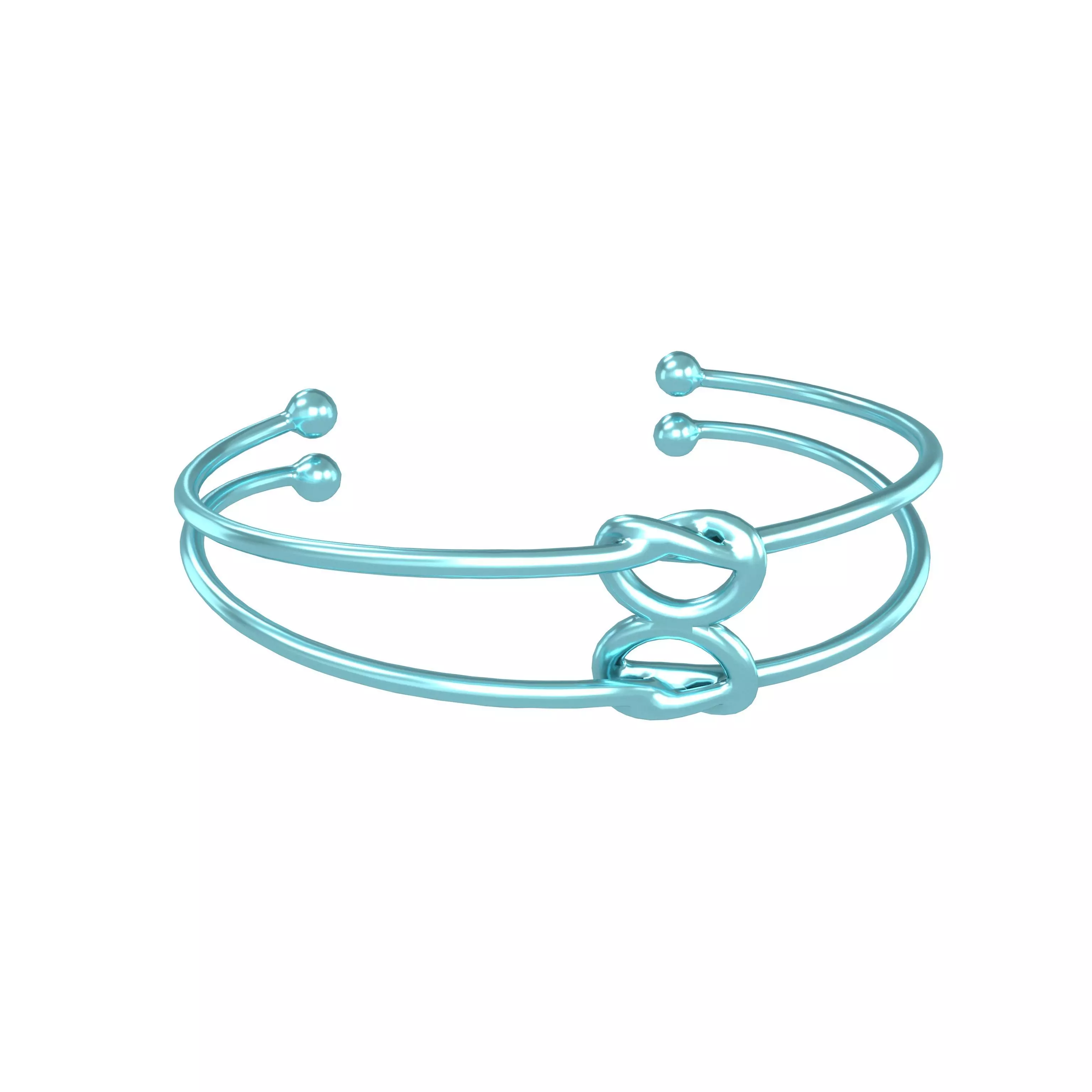 Heart Shape Cuff Bracelets v1 004 Low-poly 3D model