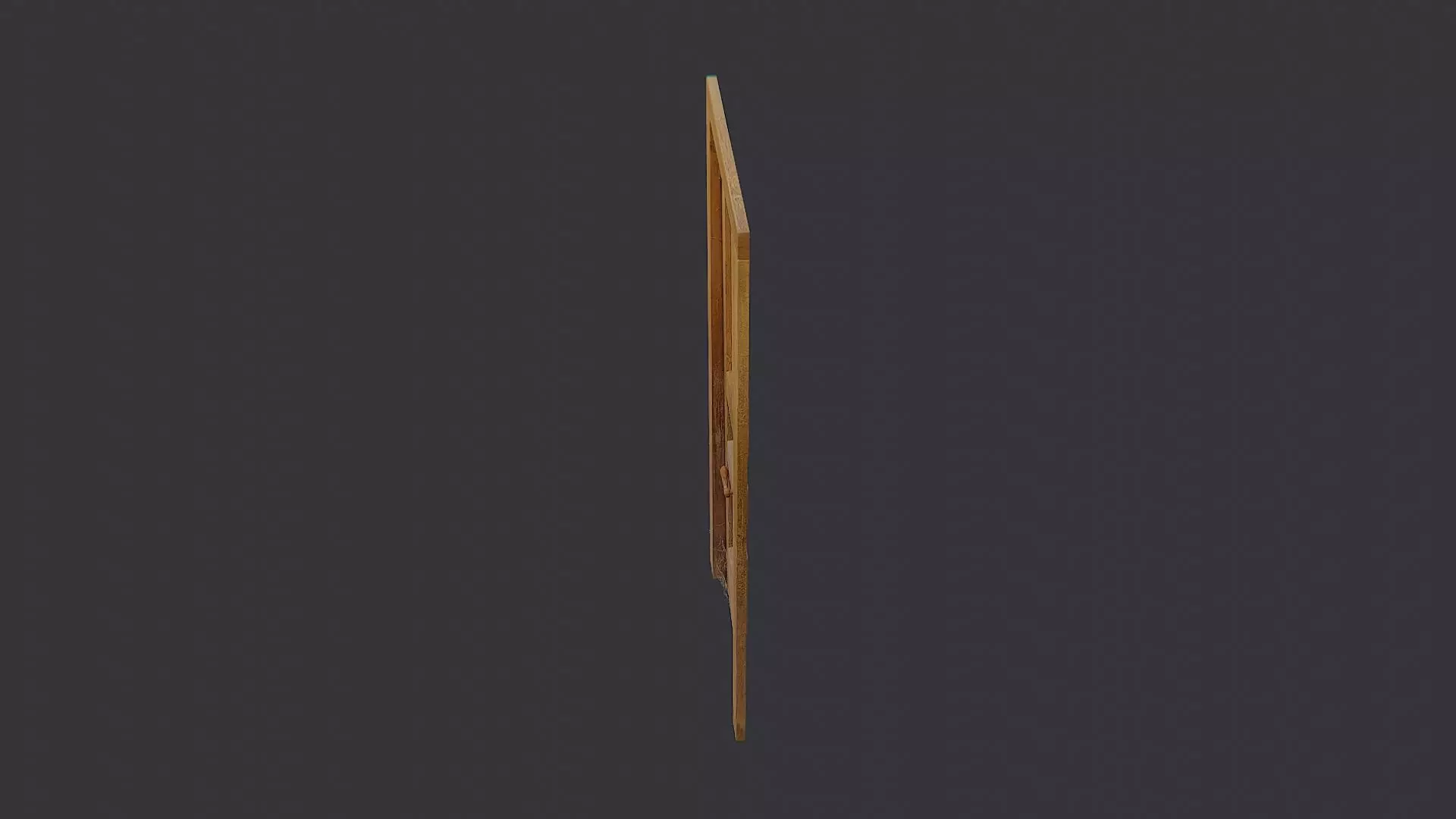 Rustic Wooden Door with Weathered Finish Low-poly 3D model_3