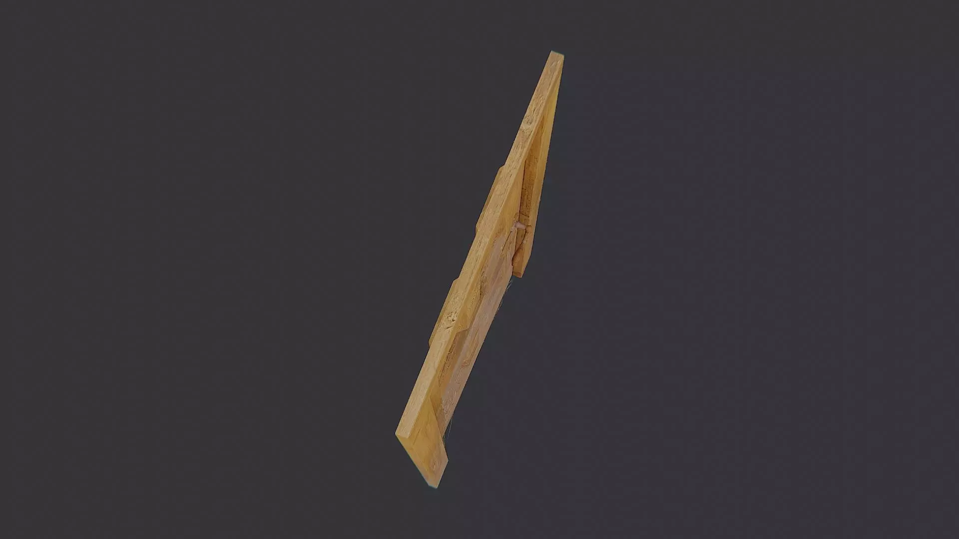 Rustic Wooden Door with Weathered Finish Low-poly 3D model_4