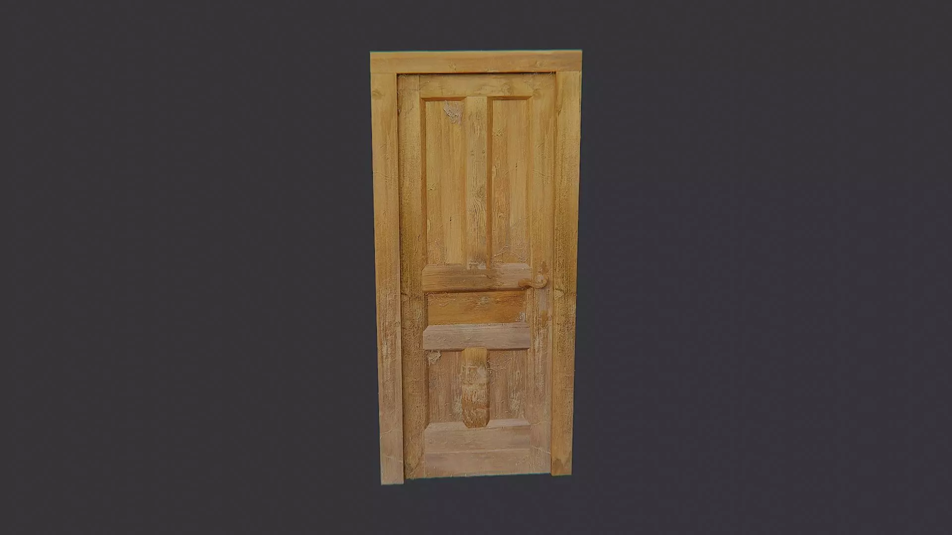 Rustic Wooden Door with Weathered Finish Low-poly 3D model_2