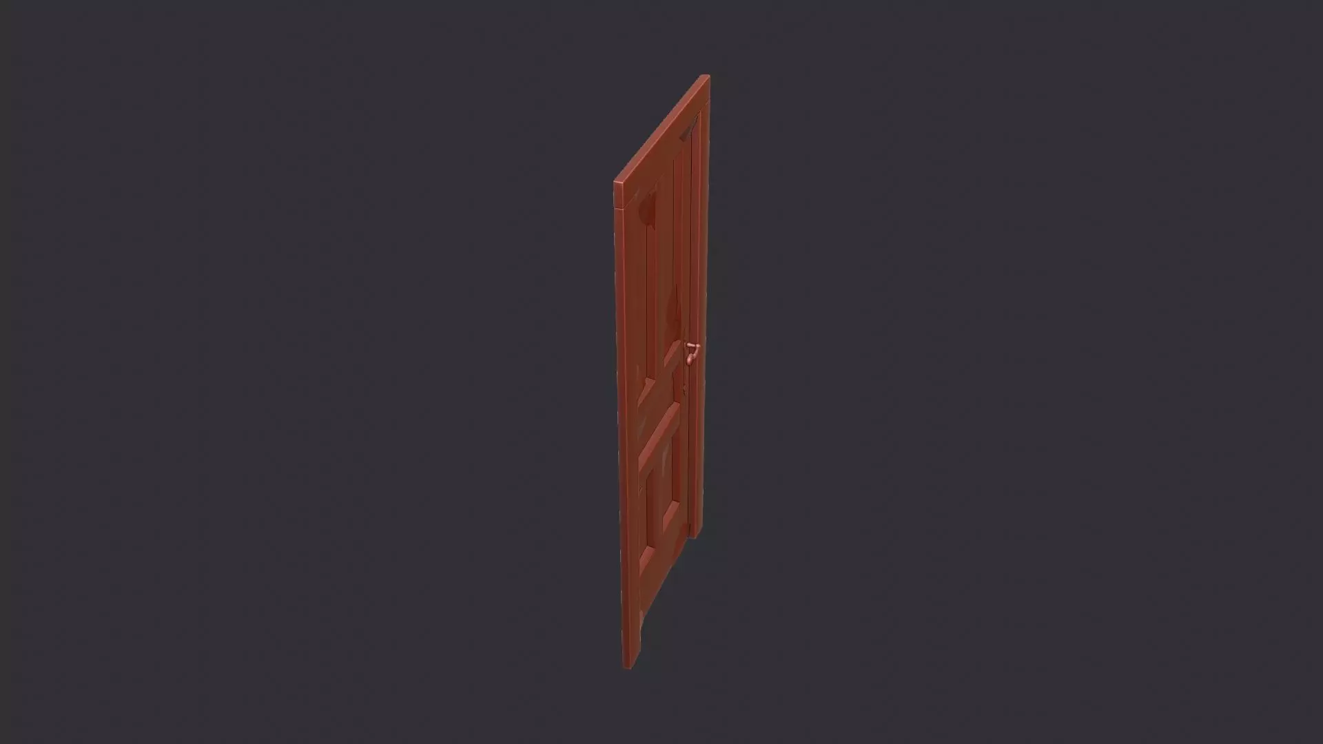 Rustic Wooden Door with Weathered Finish Low-poly 3D model_6