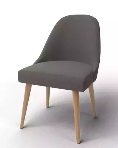 Mid Century Upholstered Gray Fabric Dining Chair