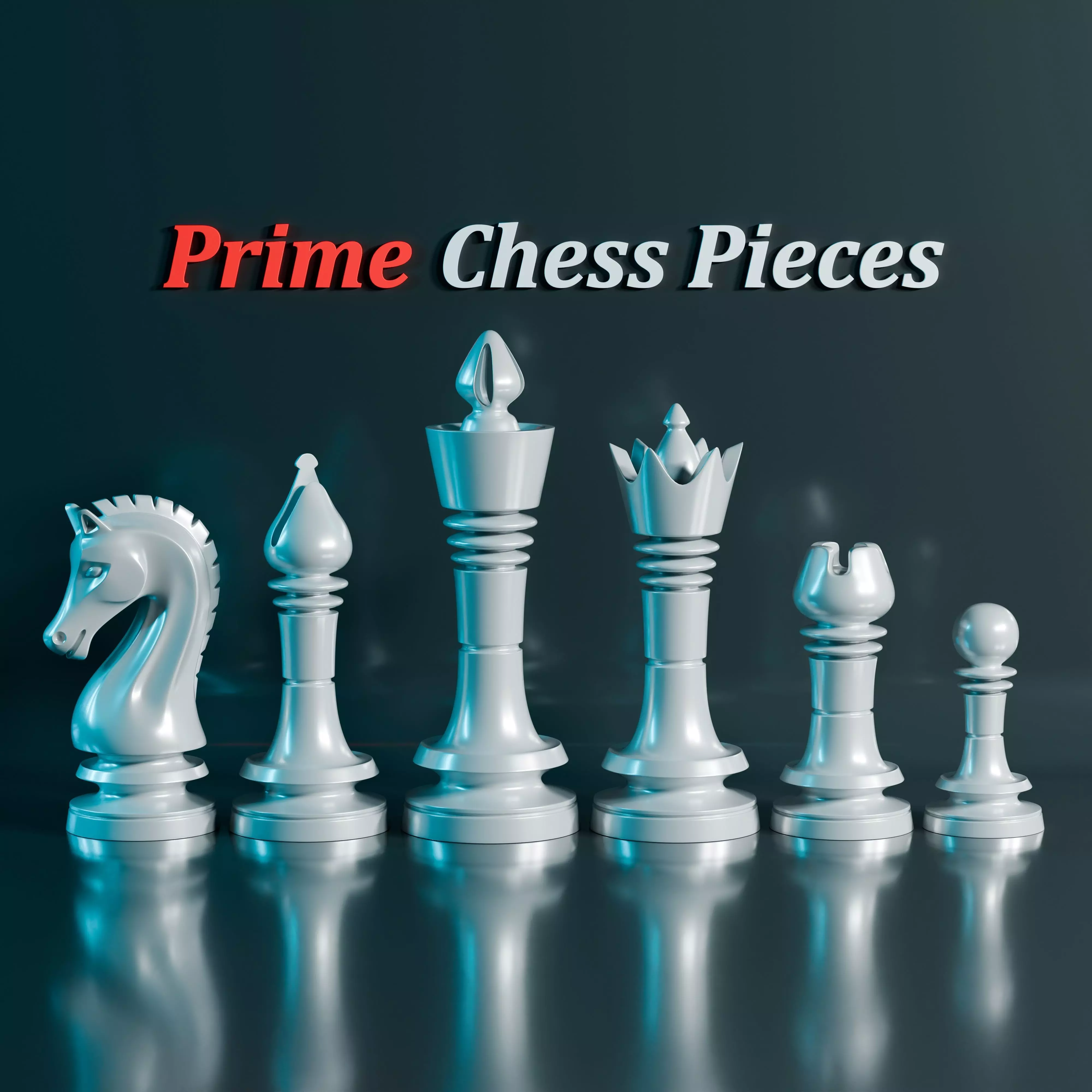 Prime Chess Pieces Set 3D print model