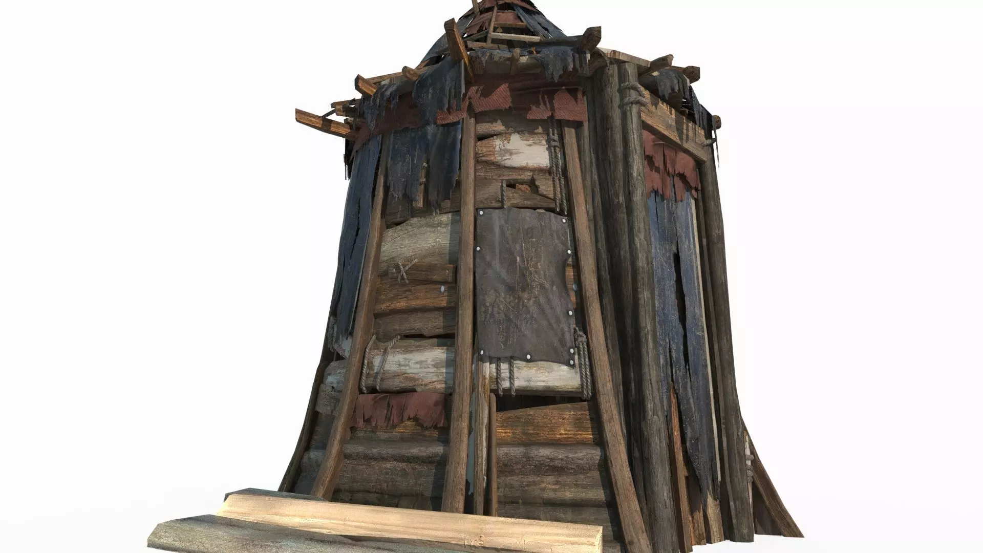 Ancient tribal tent dwellings 3D model_2