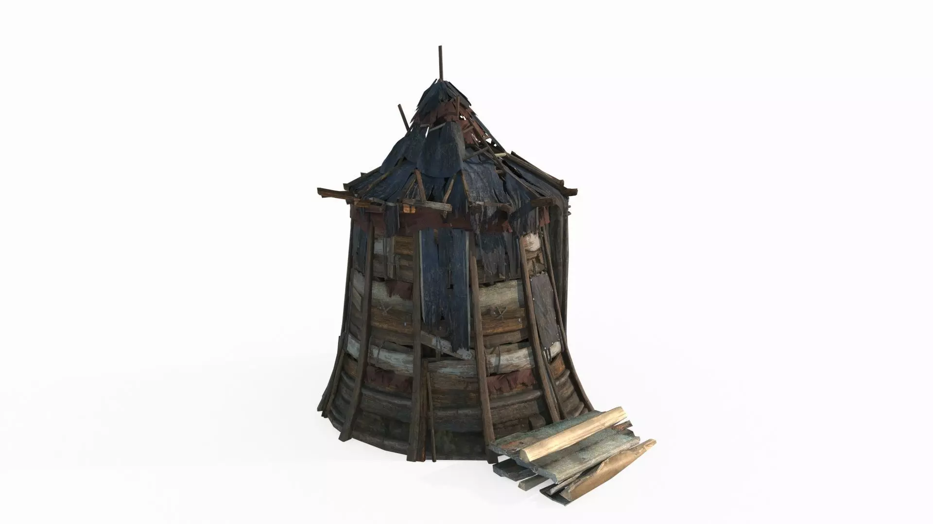 Ancient tribal tent dwellings 3D model_4