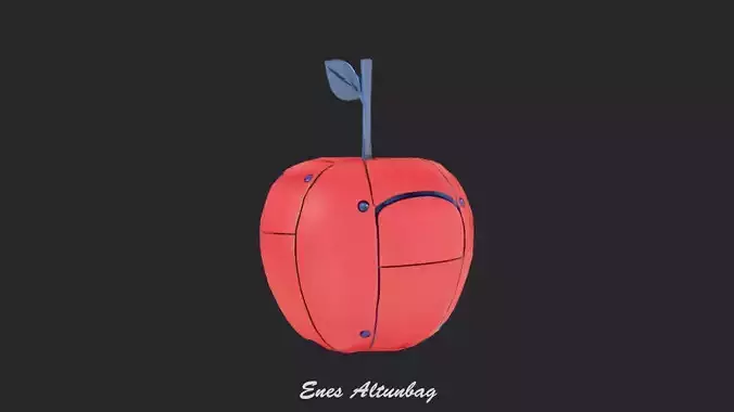 Robotic Apple 3D Futuristic Sci-Fi Fruit Low-poly 3D model 5