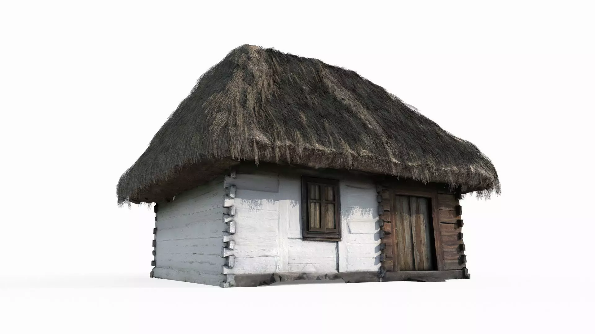 Medieval Thatched Cottage 3D model_0