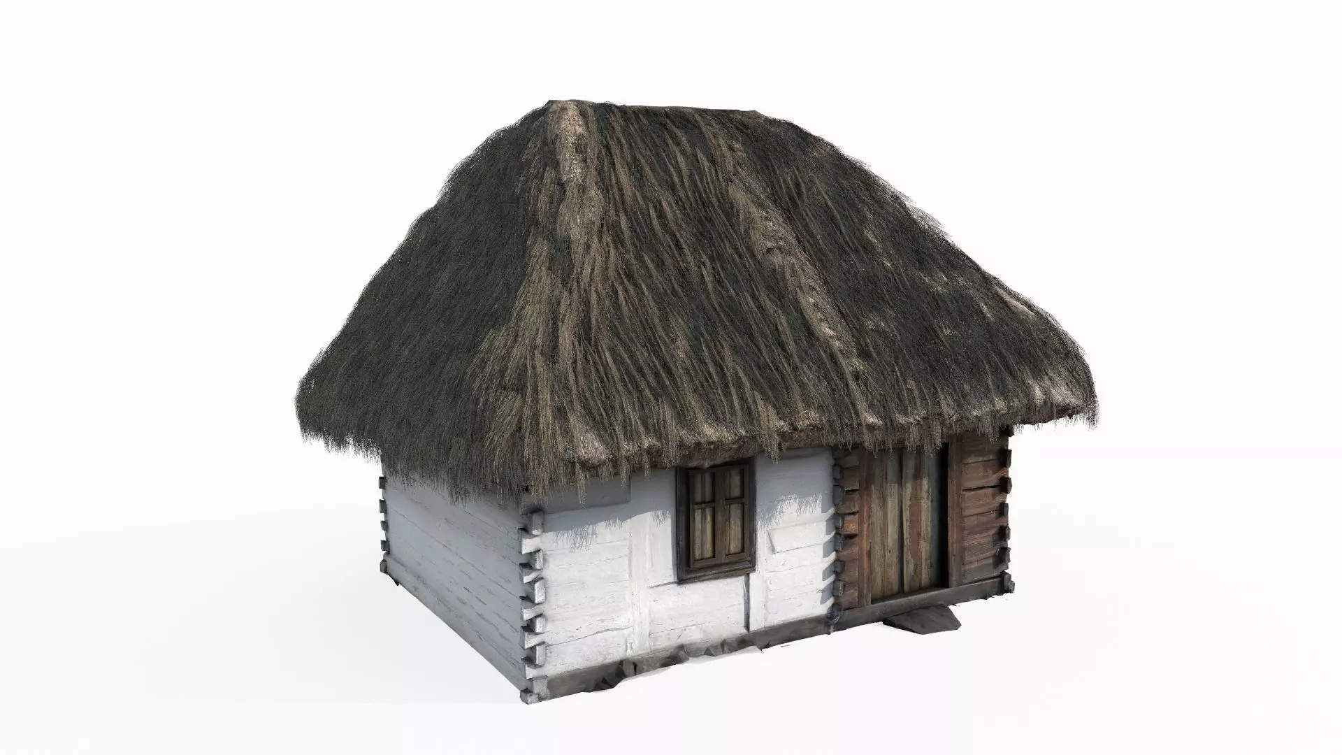 Medieval Thatched Cottage 3D model_3