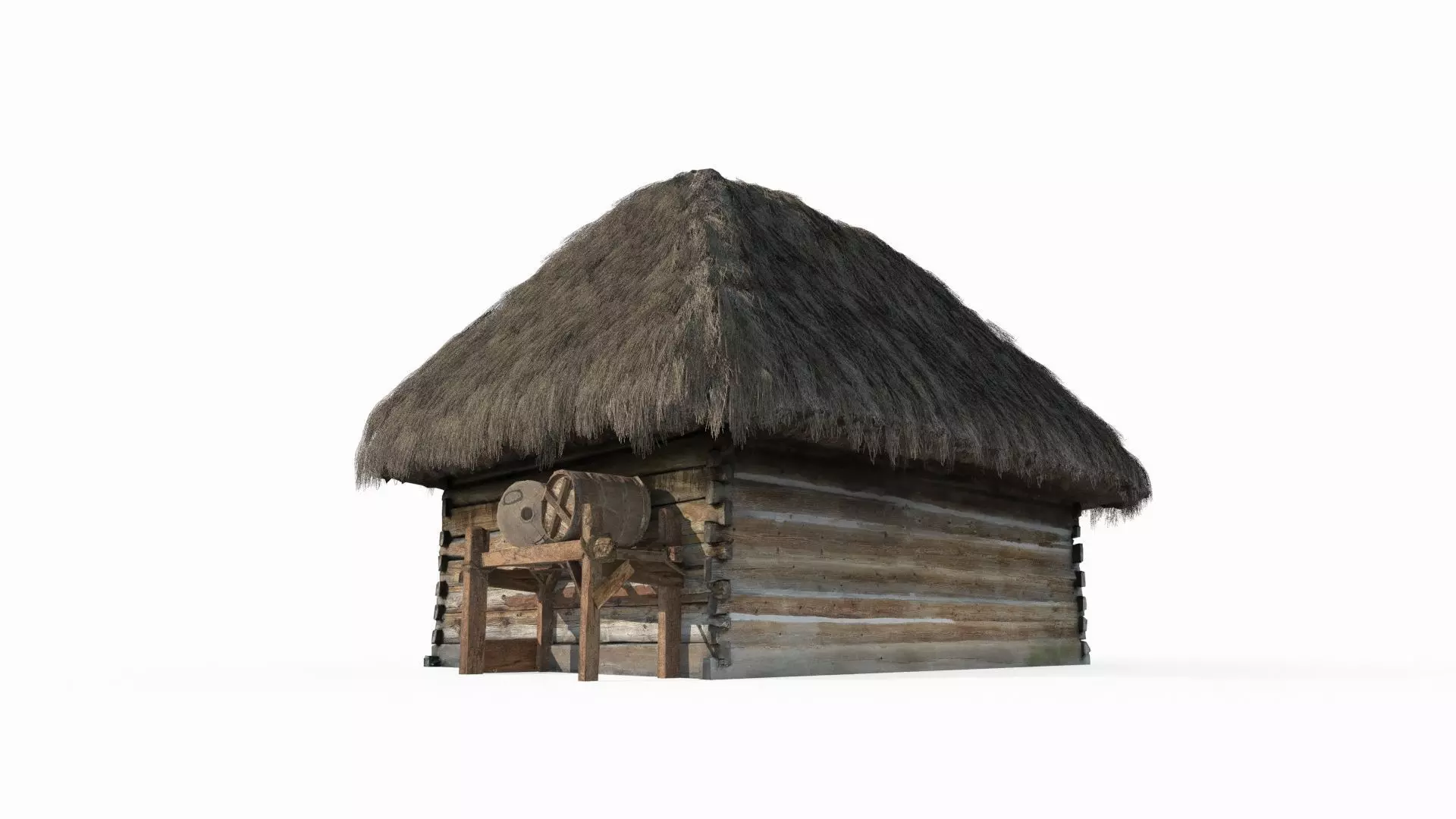Medieval Thatched Cottage 3D model_4