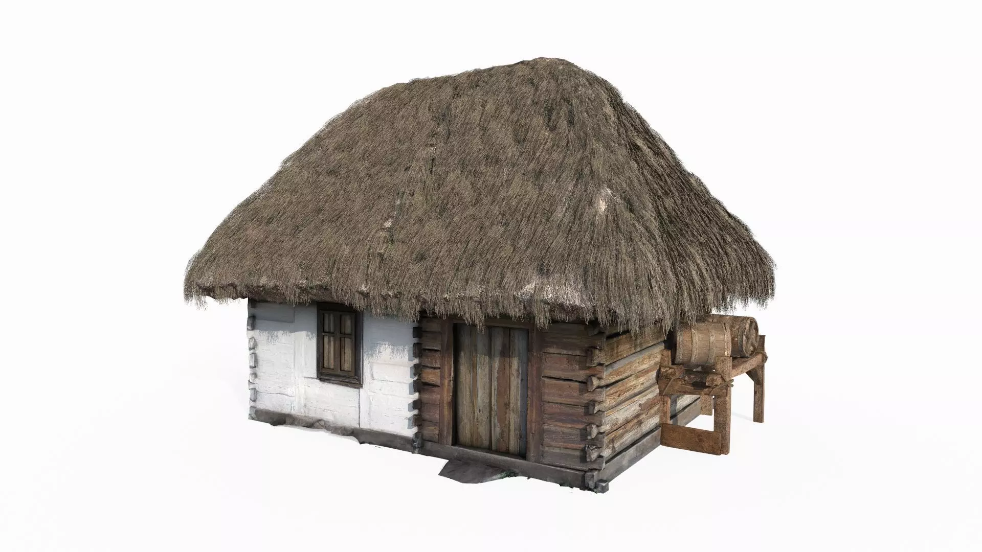 Medieval Thatched Cottage 3D model_2