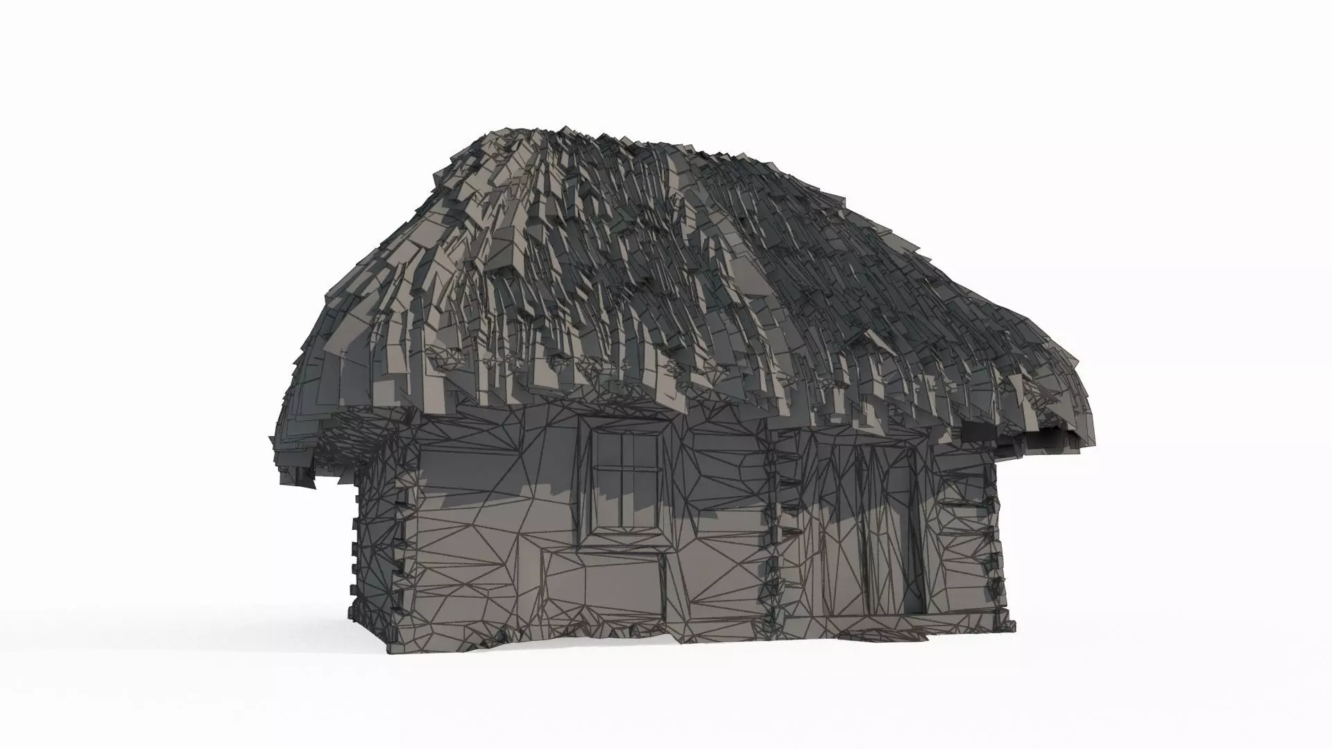 Medieval Thatched Cottage 3D model_6
