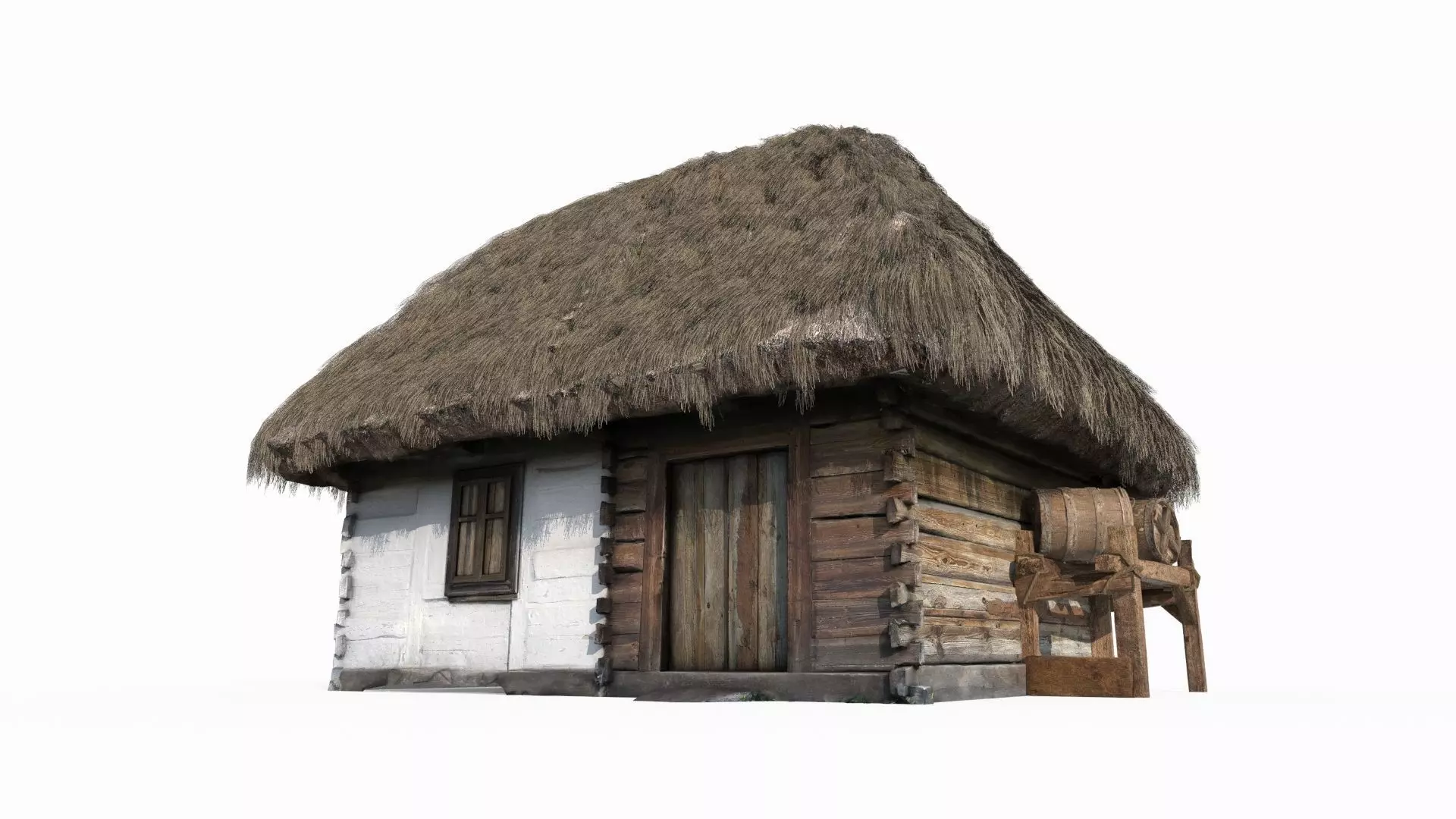 Medieval Thatched Cottage 3D model_1
