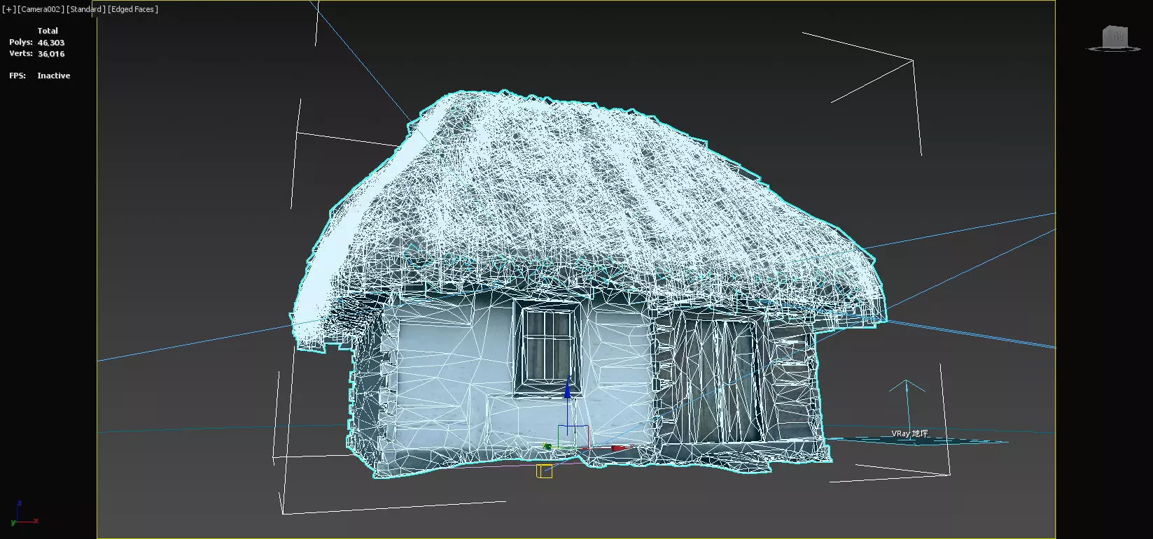 Medieval Thatched Cottage 3D model_7