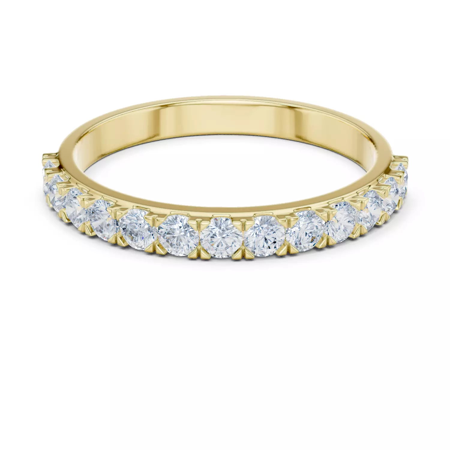 2mm Round Cut Diamond Stacking Wedding Ring ALL SIZES STL Video 3D print model_13