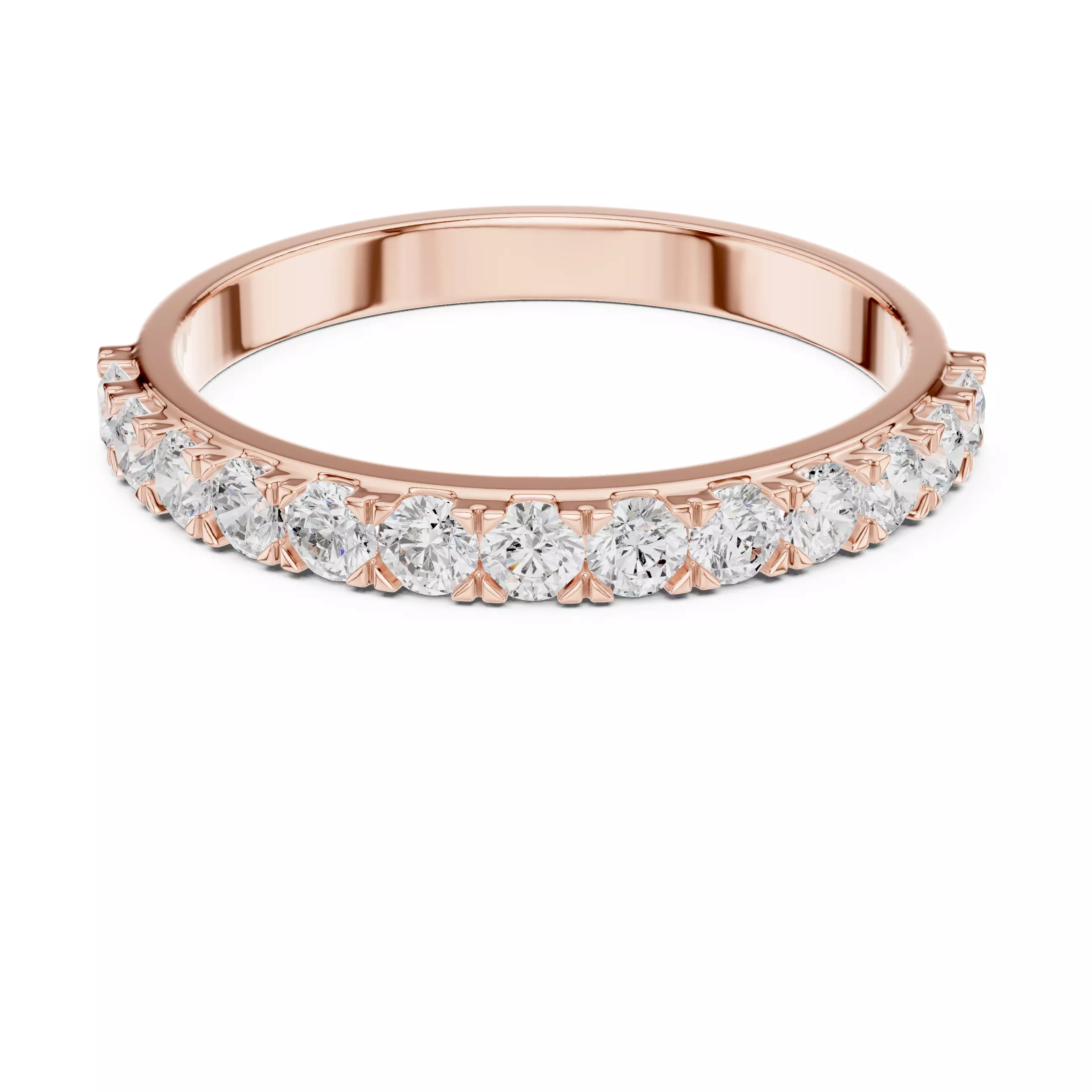 2mm Round Cut Diamond Stacking Wedding Ring ALL SIZES STL Video 3D print model_0