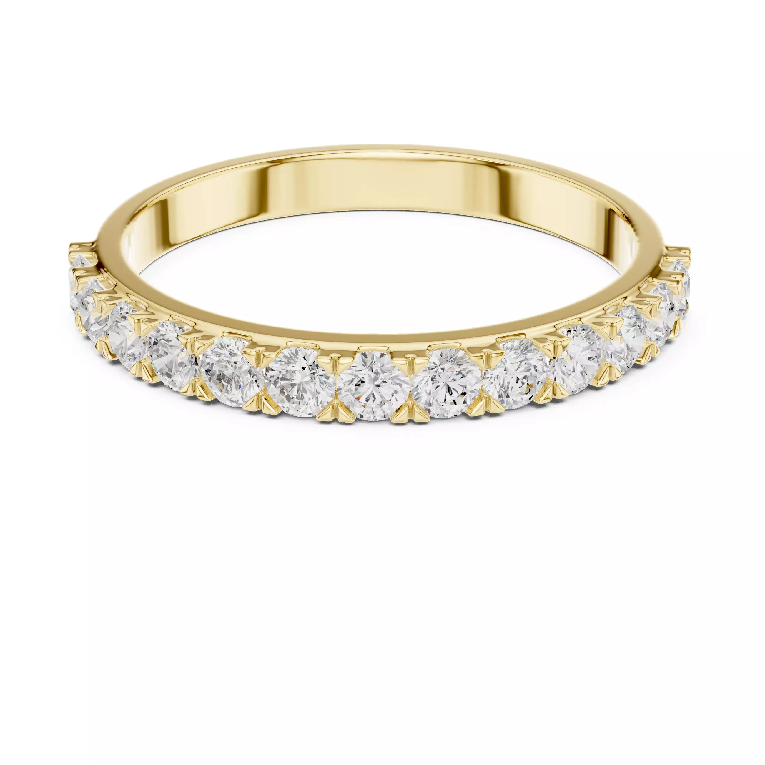 2mm Round Cut Diamond Stacking Wedding Ring ALL SIZES STL Video 3D print model_1