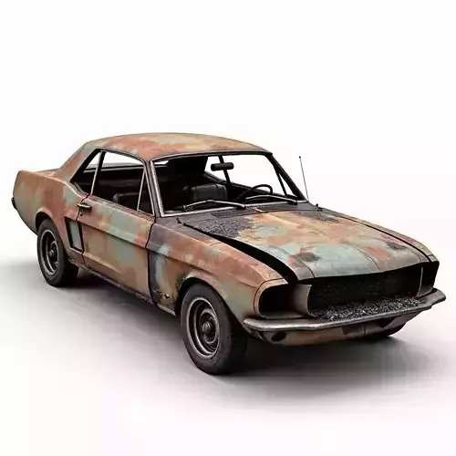 Rusted Burned Out Muscle Car 3D Model Abandoned Vehicle Low-poly 3D model Rusted Burned Out Muscle Car 3D Model Abandoned Vehicle Low-poly 3D model