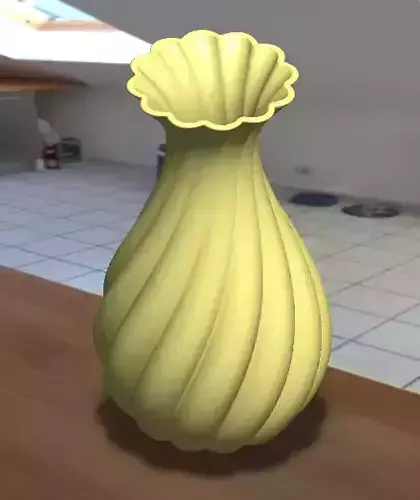 Elegant Twisted Flower Pot  3D Printable Vase  SolidWorks Model