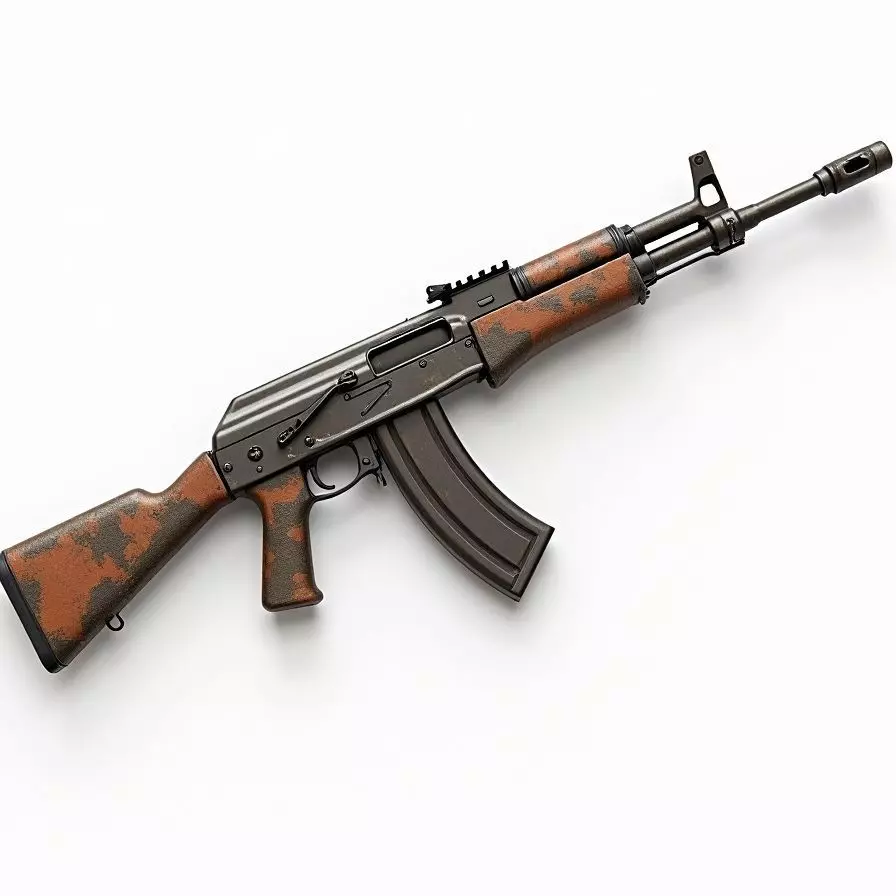 Battle Worn Assault Rifle 3D Model Military Prop Low-poly 3D model_0