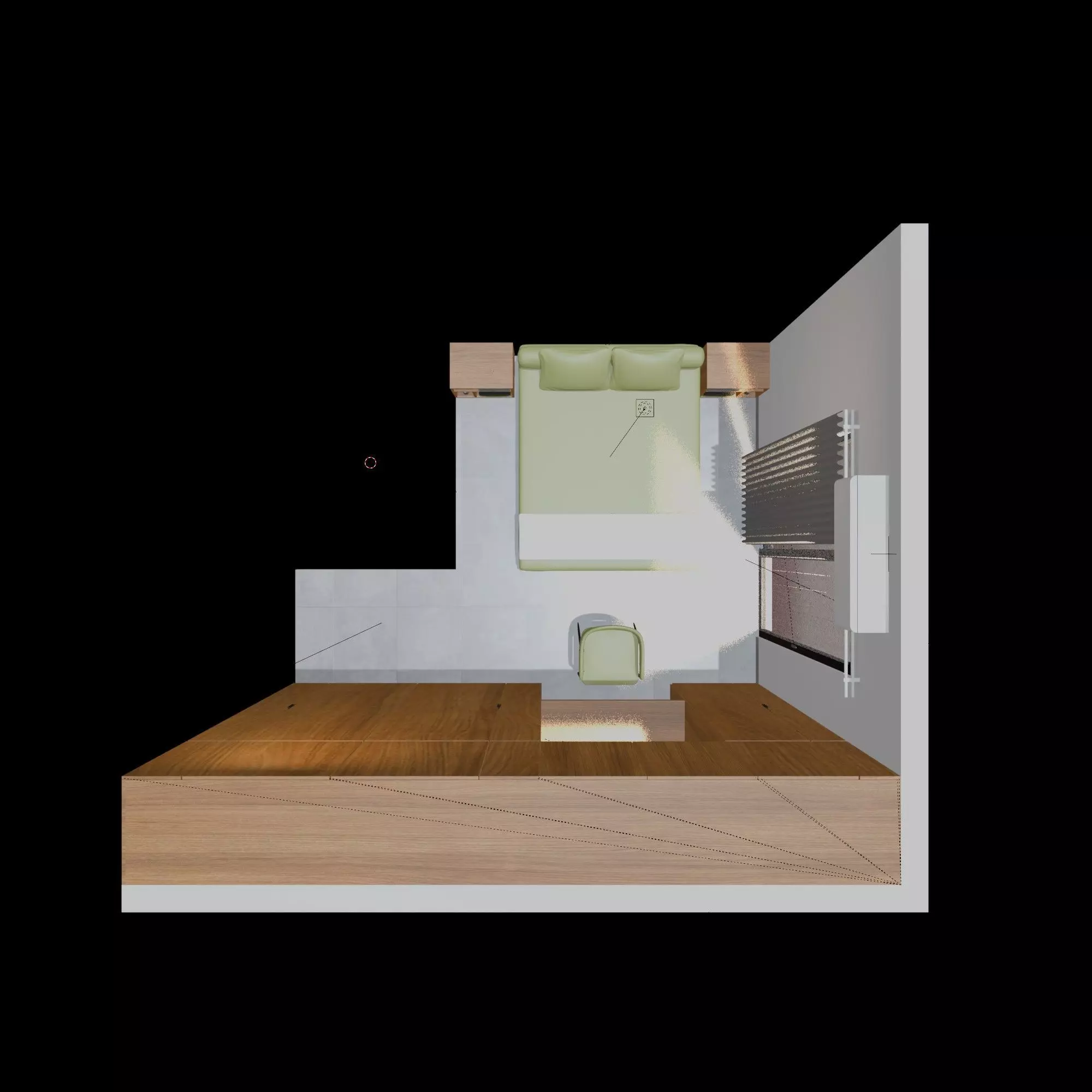 Isometric Master Bedroom 3D render design element 3D model_4