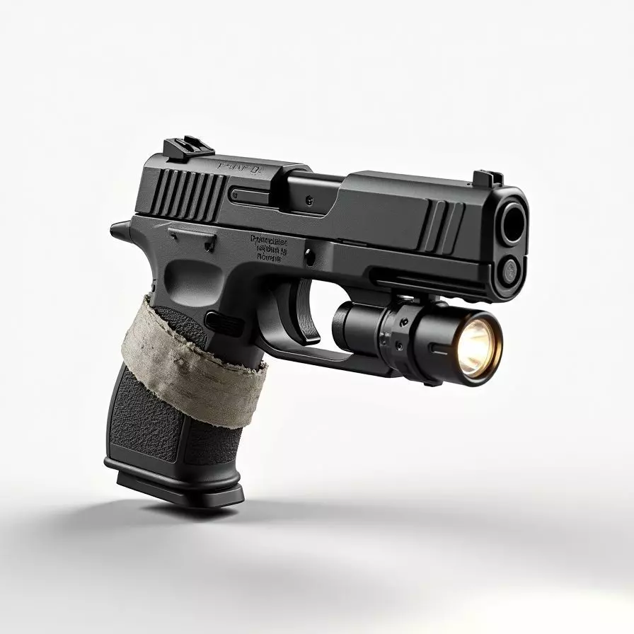 Tactical Survival Pistol 3D Model Equipped Sidearm Low-poly 3D model_0