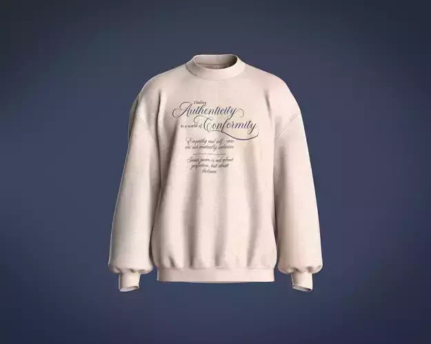 Mens knit sweatshirt with denim sleeve patches