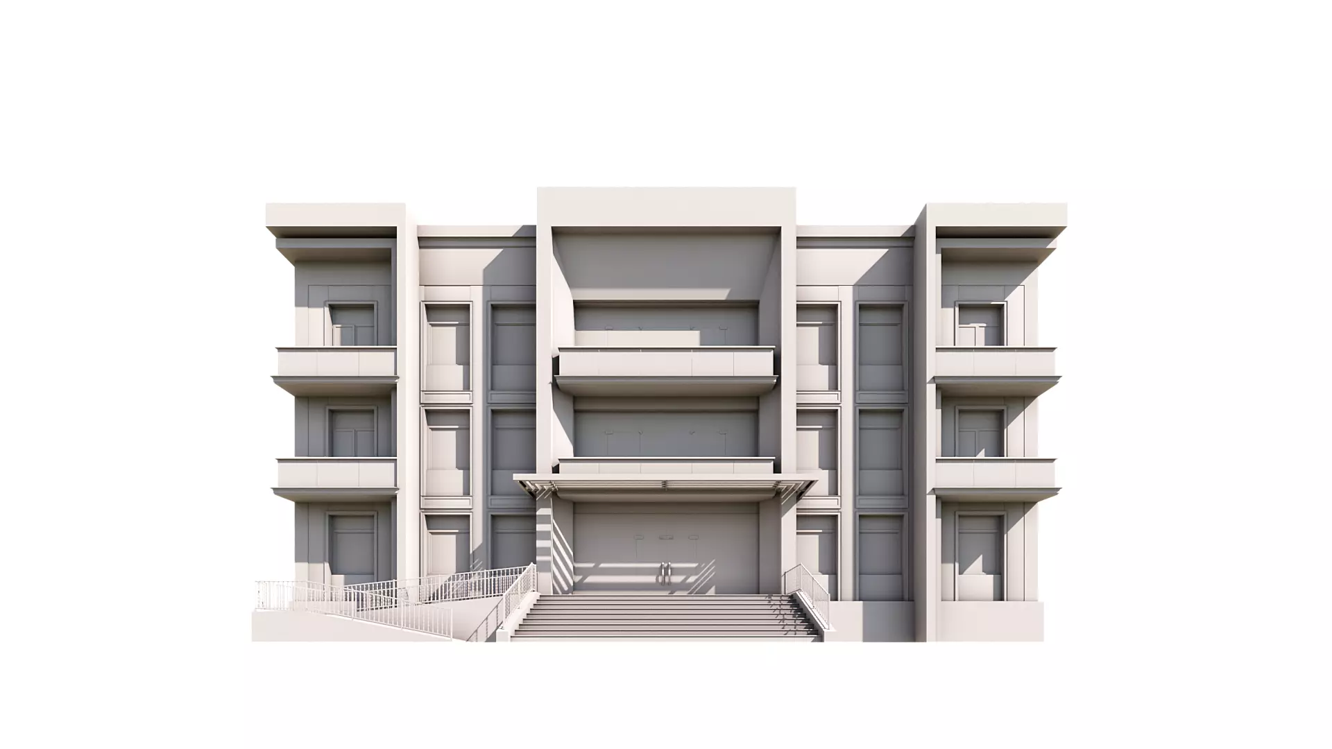 Multi Story Apartment Free low-poly 3D model_3
